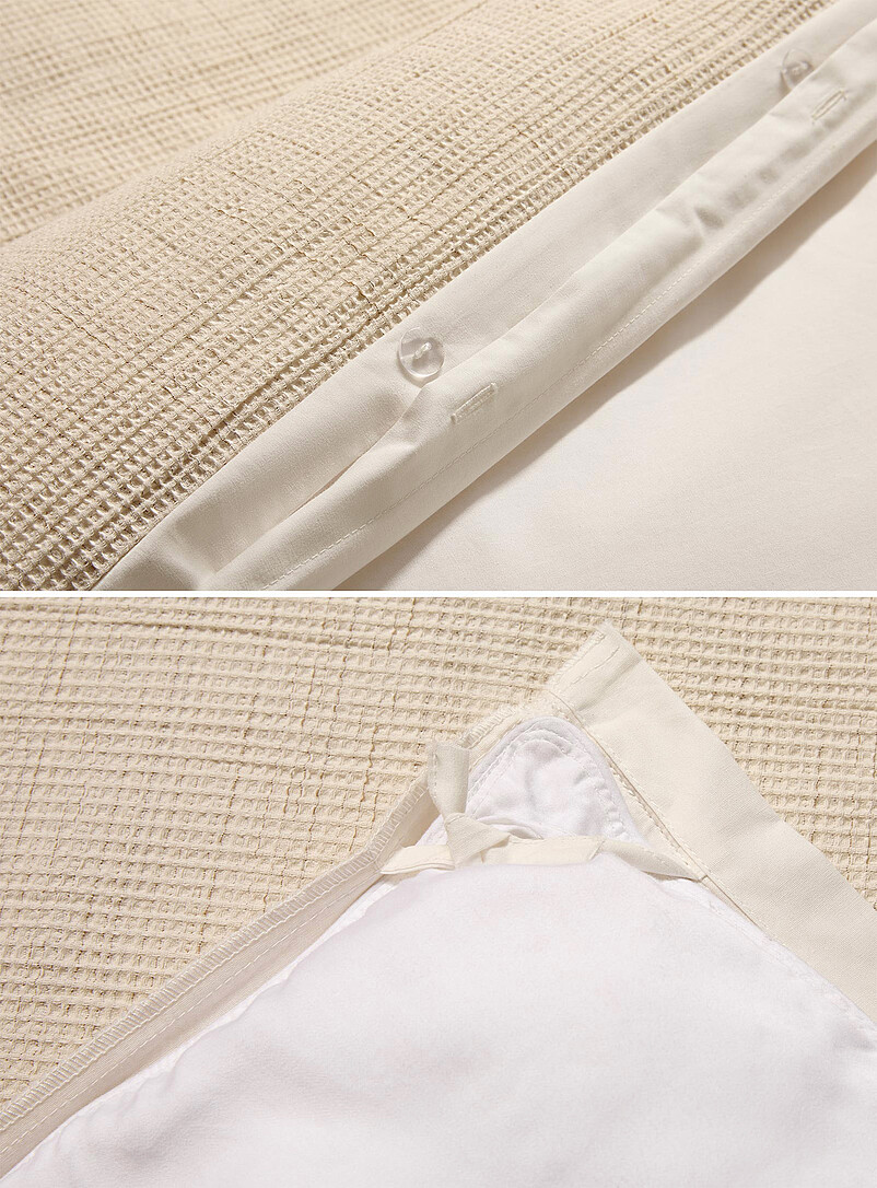 Sand waffled duvet cover set product image 3