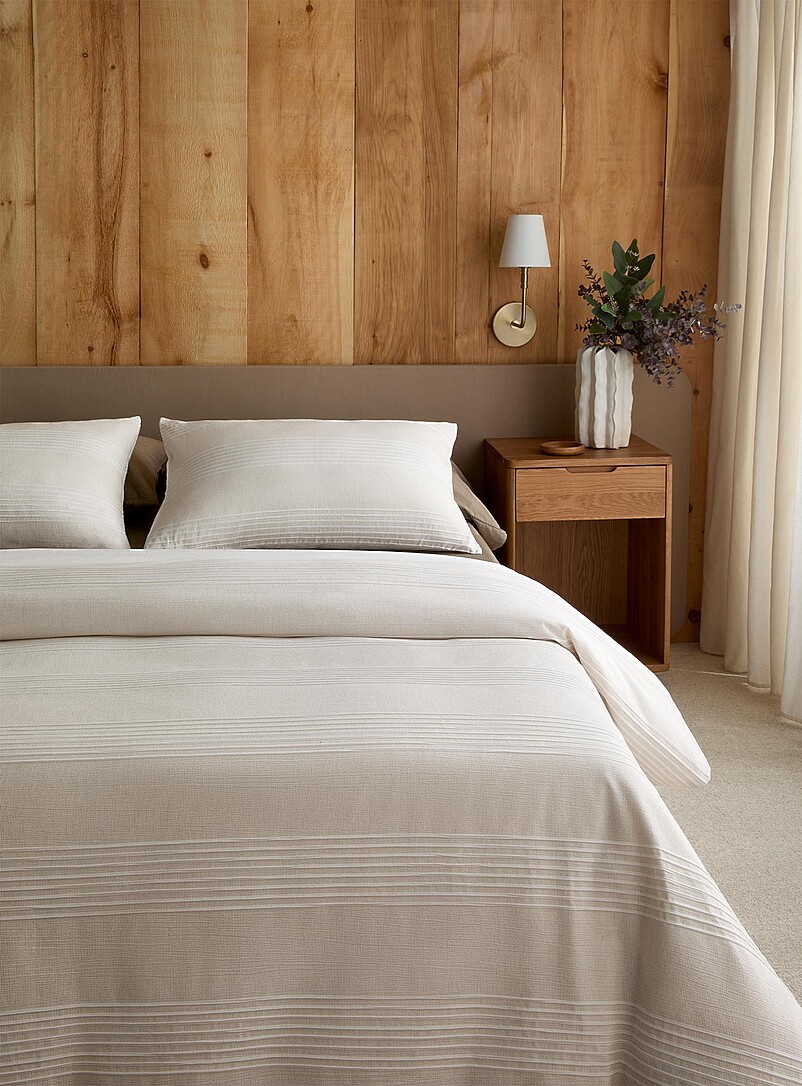 Textured striped duvet cover set product image (primary)