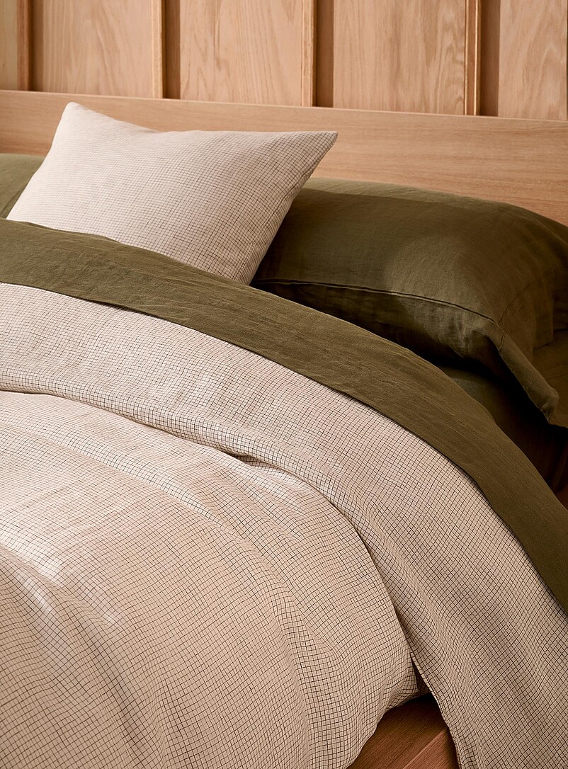 Patterned Pure European Linen Duvet Cover
