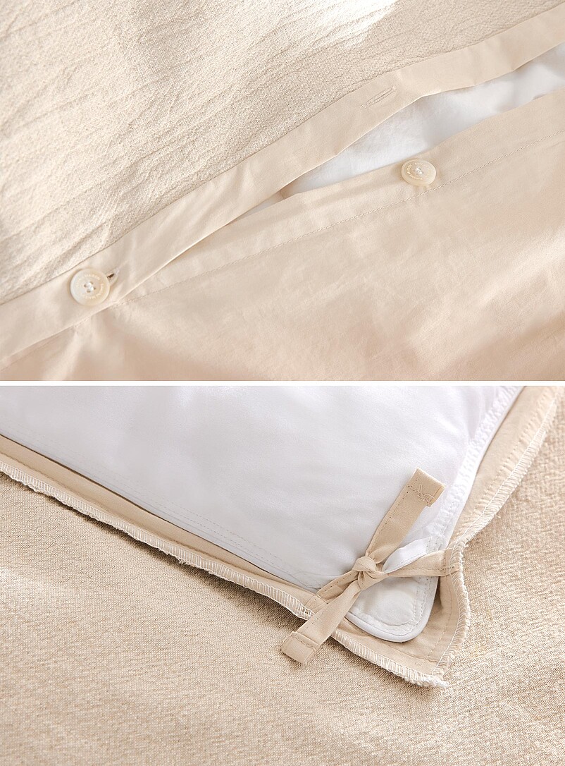 Ecru linen and organic cotton duvet cover set product image 3