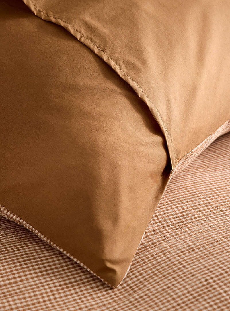 Checkered organic cotton gauze body pillow sham product image 2