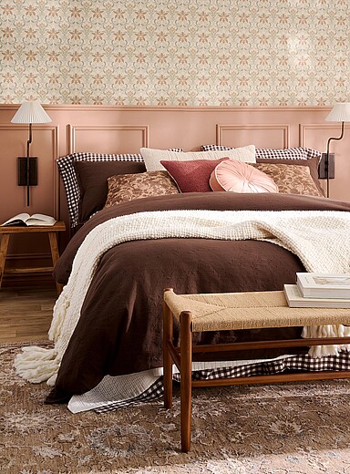Delicate flowers jacquard duvet cover set