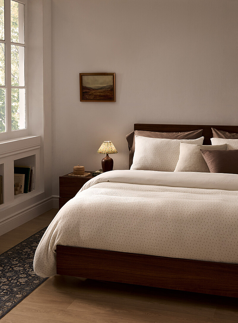 Delicate-pattern organic cotton gauze duvet cover set product image (primary)