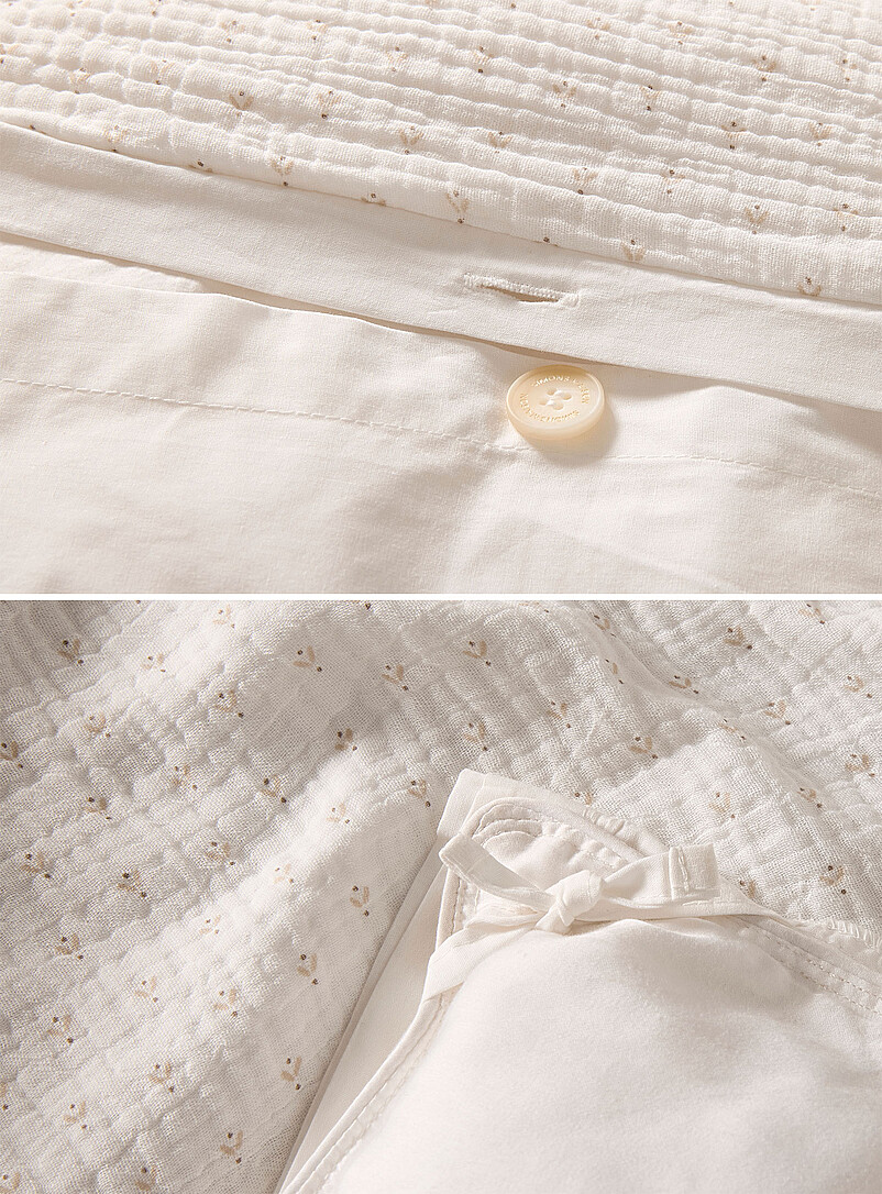 Delicate-pattern organic cotton gauze duvet cover set product image 3