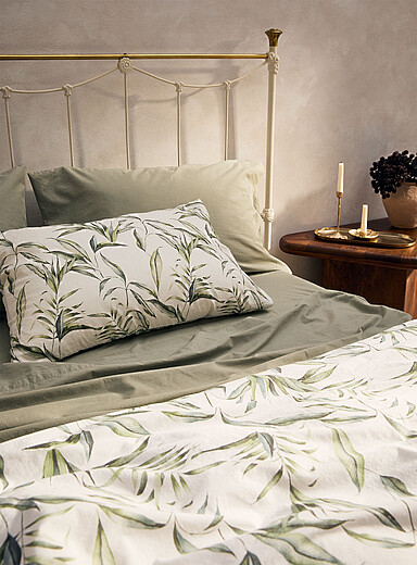 L'ensemble housse feuilles de bambou coton flamm&eacute;
