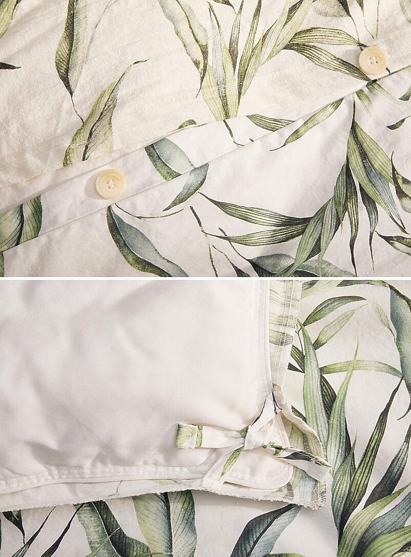Bamboo leaves slub cotton duvet cover set product image 3