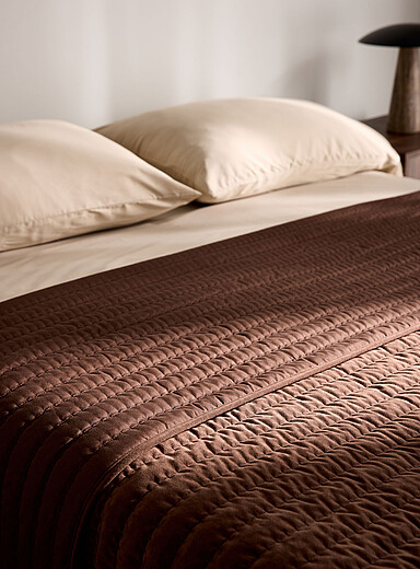 Brown velvety quilted blanket