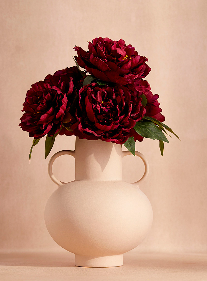 Simons Maison: Le bouquet imitation pivoines rouges Rouge foncé-vin-rubis
