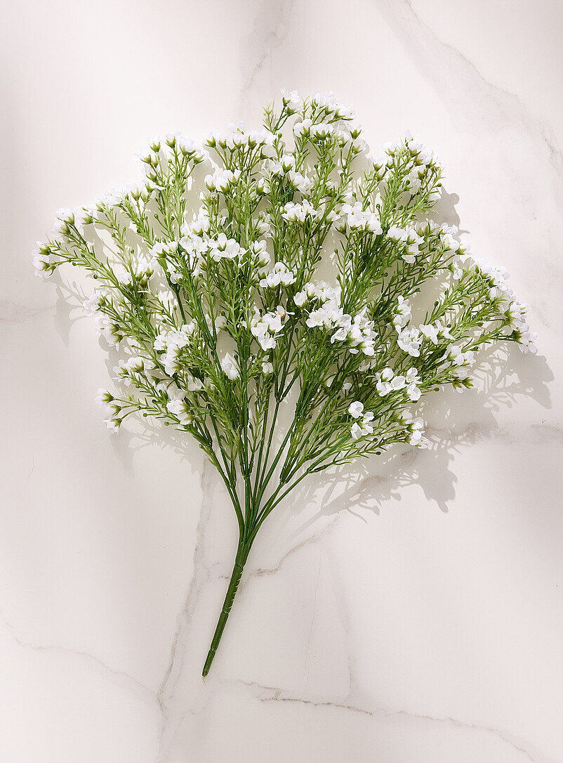 Simons Maison: La branche imitation fleur de cire Blanc