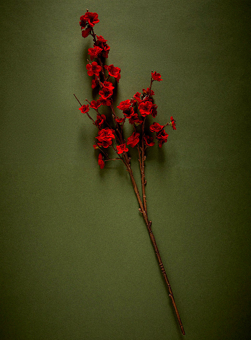 Simons Maison: La branche imitation fleur de prunier rouge Rouge