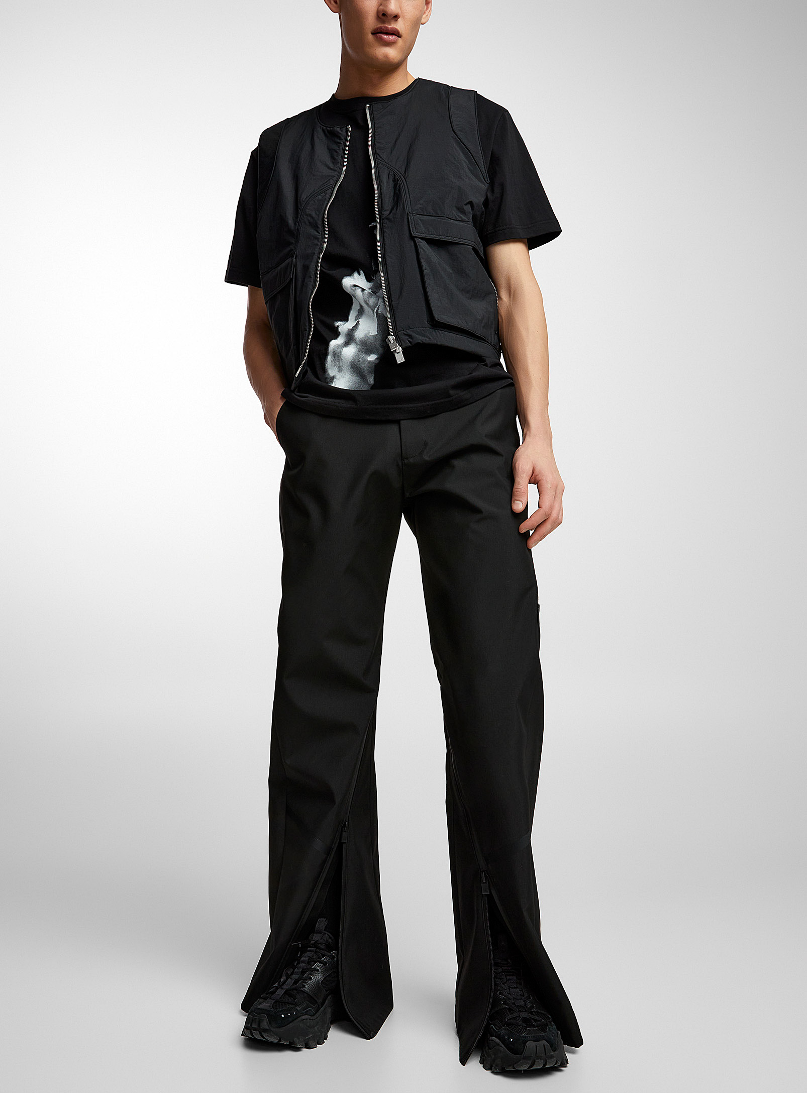 Heliot Emil Zipped Utility Vest In Black