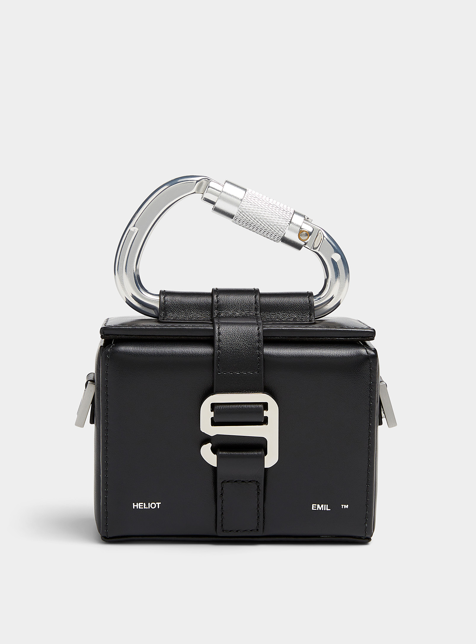 Shop Heliot Emil Carabiner Mini Crossbody Bag In Black