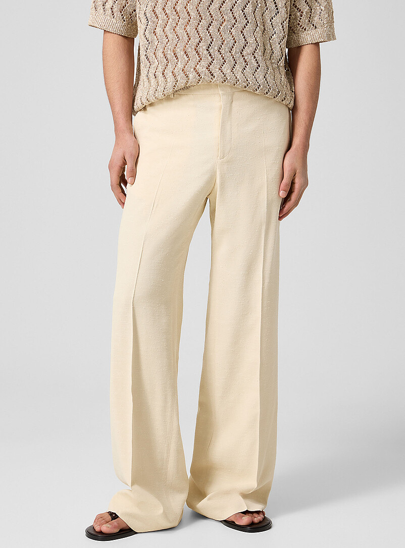 Wide-leg textured pant | Cmmn Swdn | Shop Men's Designer Pants