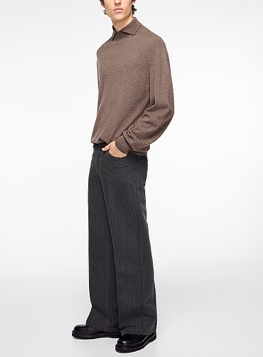 Cmmn Swdn: Le pantalon Jackson laine vierge effet denim Gris pour homme