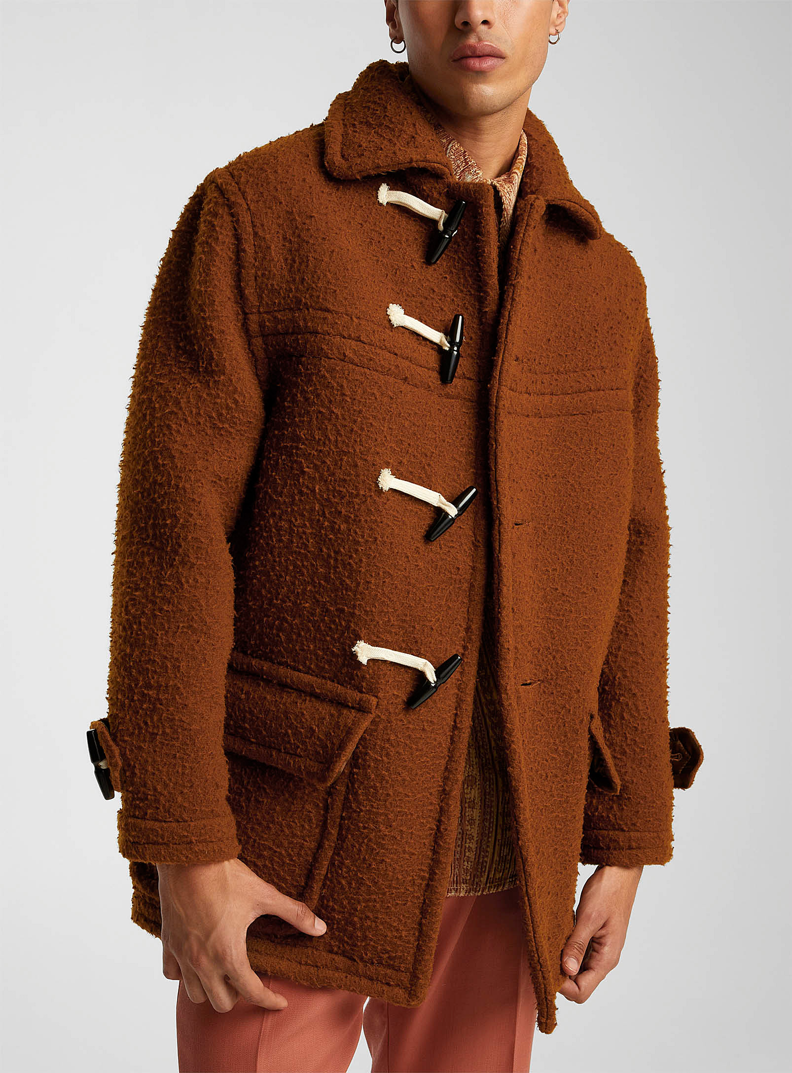 Cmmn Swdn - Men's Fuzzy pure wool duffle coat