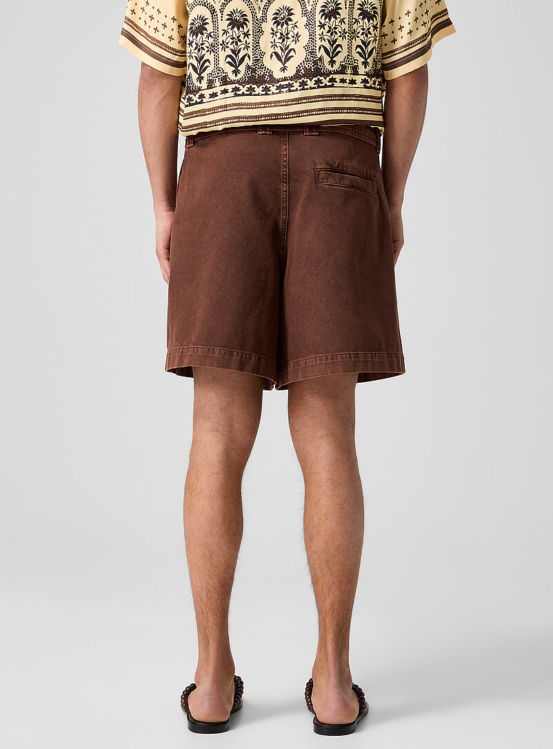 Belted brown denim short product image 3