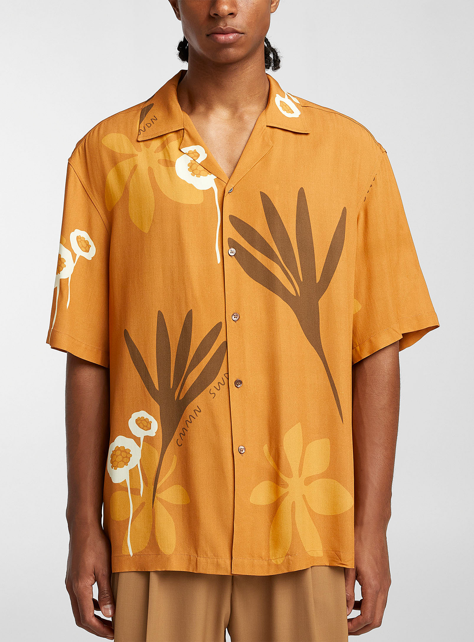 Cmmn Swdn Artistic Flowers Shirt In Patterned Brown
