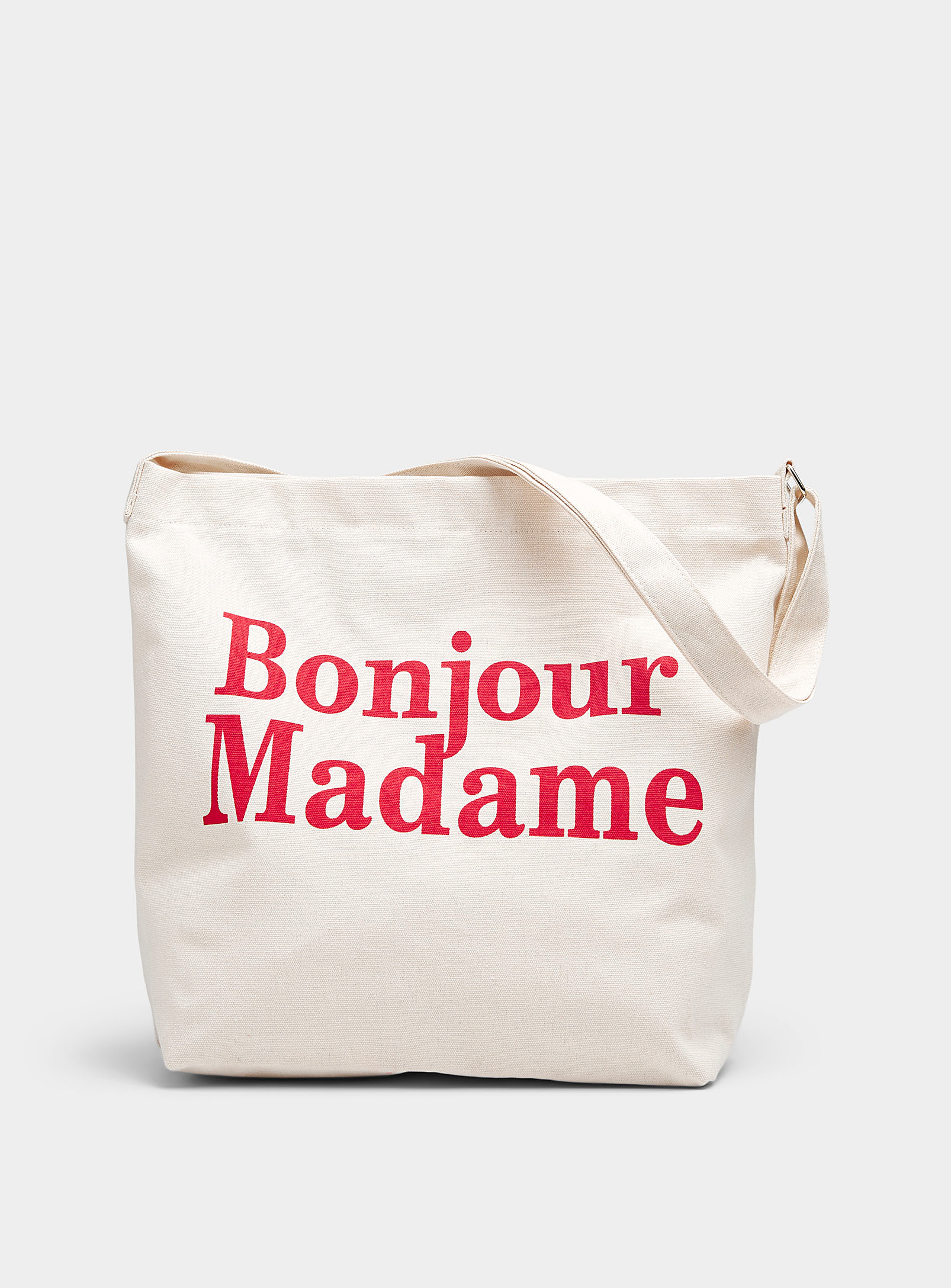 Le 31 Bonjour Madame Canvas Tote In Neutral