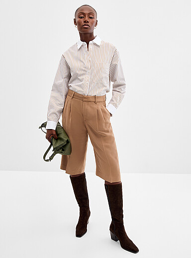 Rich viscose long Bermuda shorts <b>Fit: Tapered leg, high rise</b> <b>Made in Portugal</b>