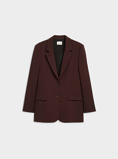 Edito par Simons Grape/Dark Crimson Crimson double-breasted blazer for women