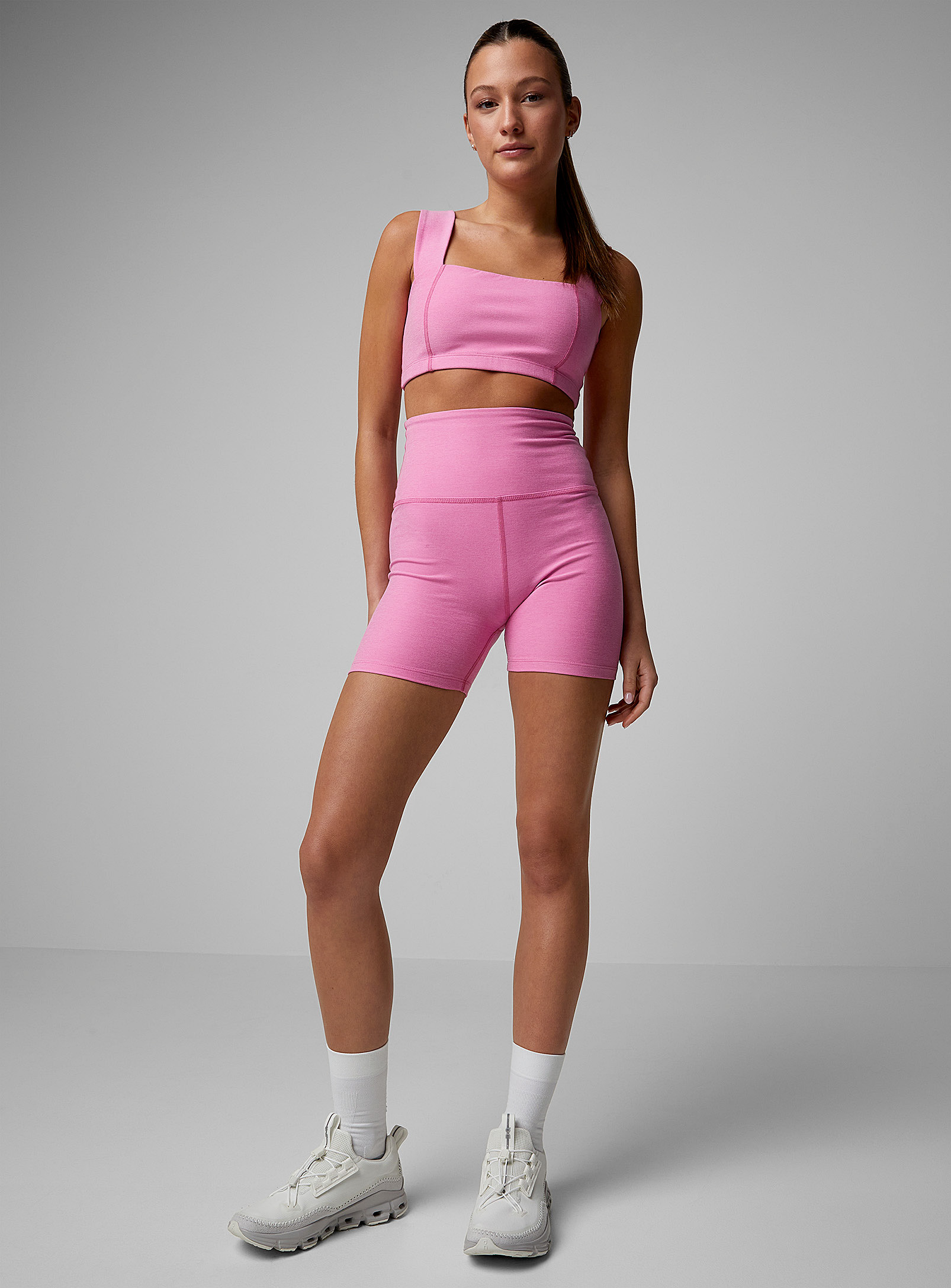 Beyond Yoga Candy-pink High-rise Cycling Short