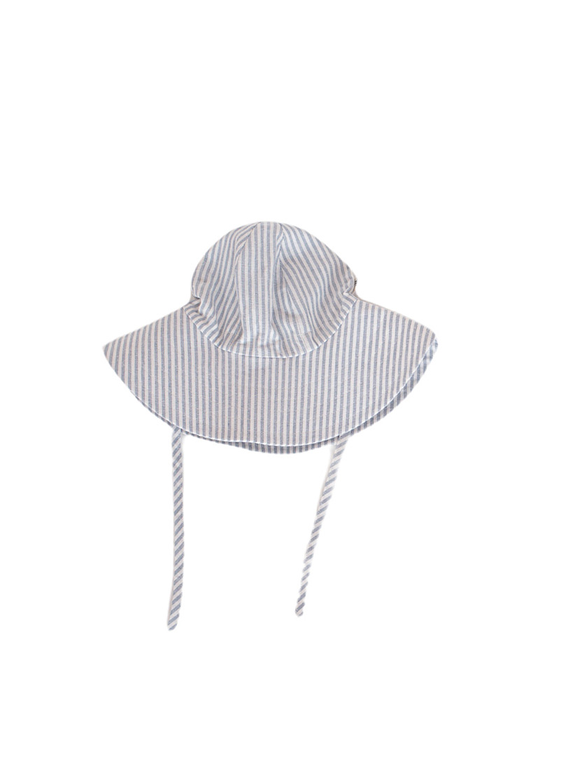 Les petites natures Blue Pure linen bucket hat 6-12 months to 4-8 years