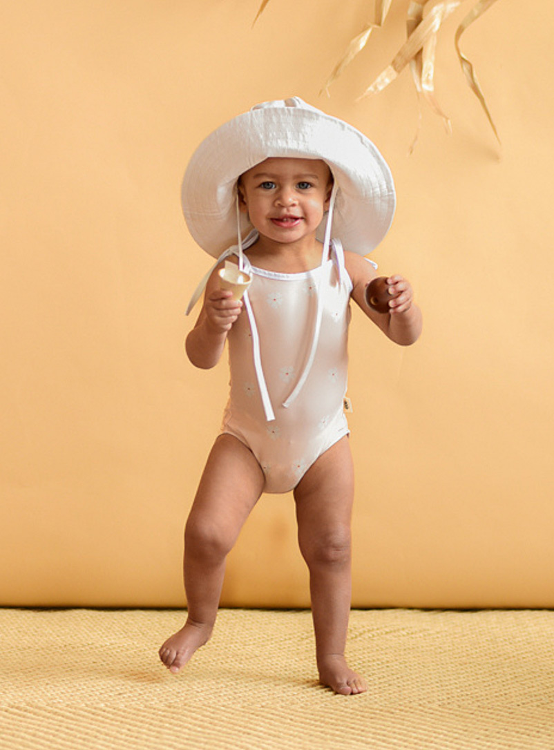 Les petites natures Pink Tie-strap one-piece swimsuit 6-12 months to 5-6 years