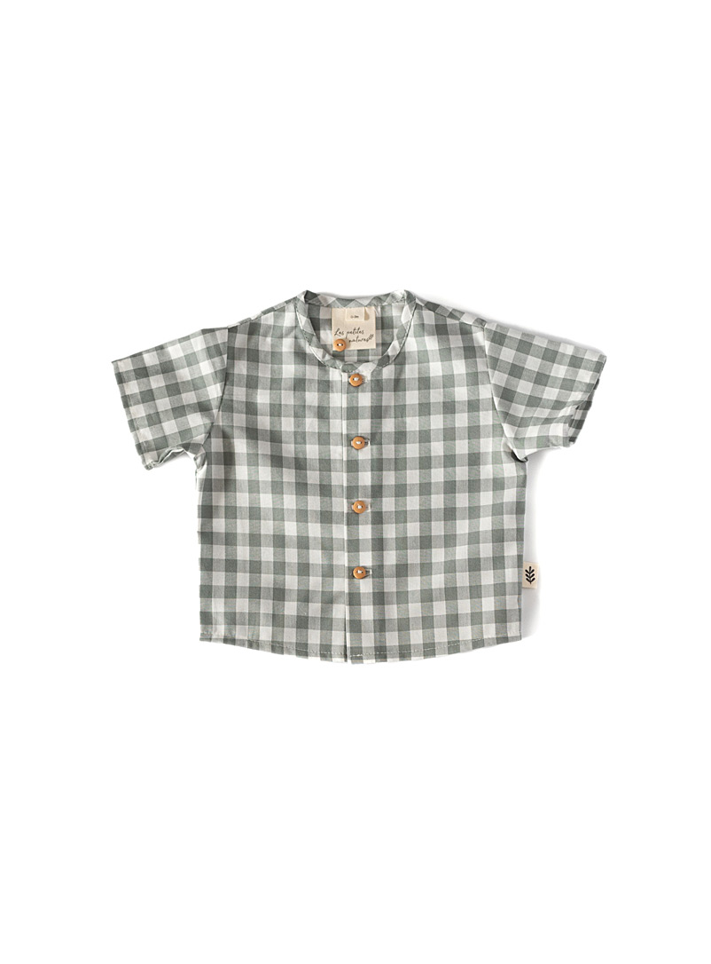 Les petites natures: La chemise boutonnée à manches courtes 6-12 mois à 5-6 ans Assorti