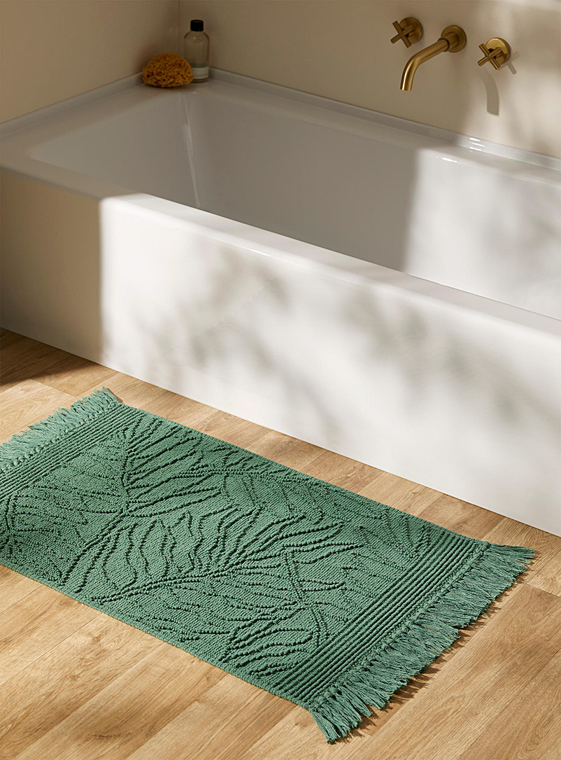 Simons Maison: Le tapis de bain feuillage pointillé 50 x 80 cm Vert