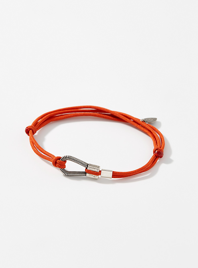 Sing a Song: Le bracelet corde de basse martelée Me Orange pour homme