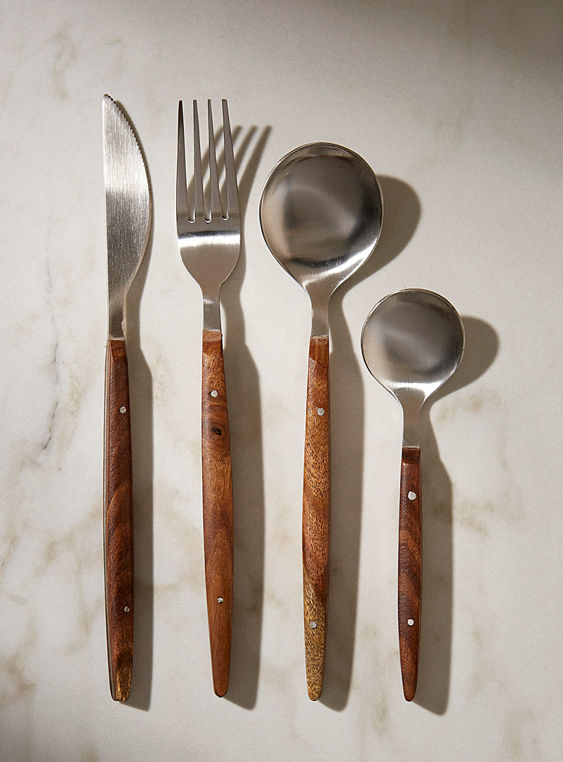 Simons Maison Brown Acacia wood utensils Set of 4