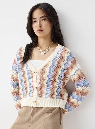 Le cardigan vagues pastel