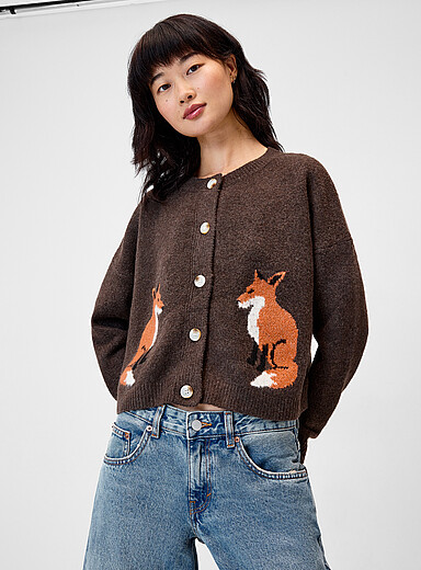 Le cardigan carr&eacute; renard