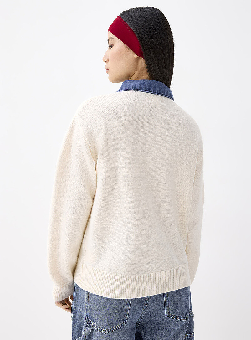 Denim polo collar sweater product image 3