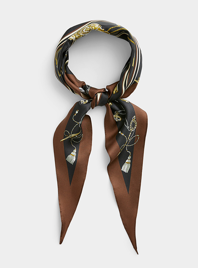 Le 31 Ecru/Linen Gold key tie scarf for men