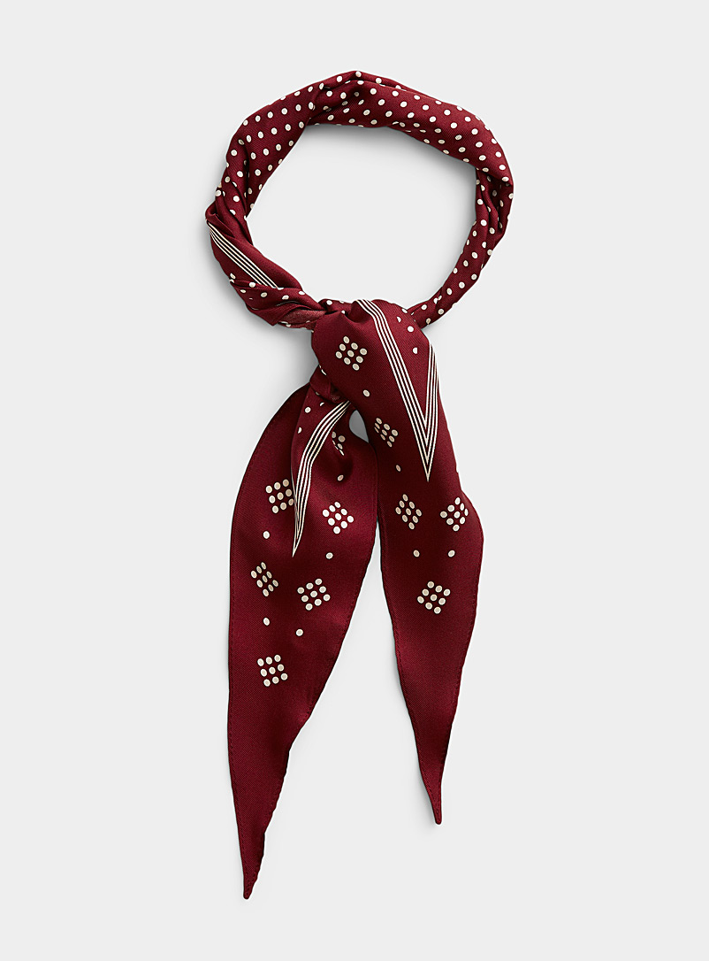 Le 31 Red Graphic dot tie scarf for men