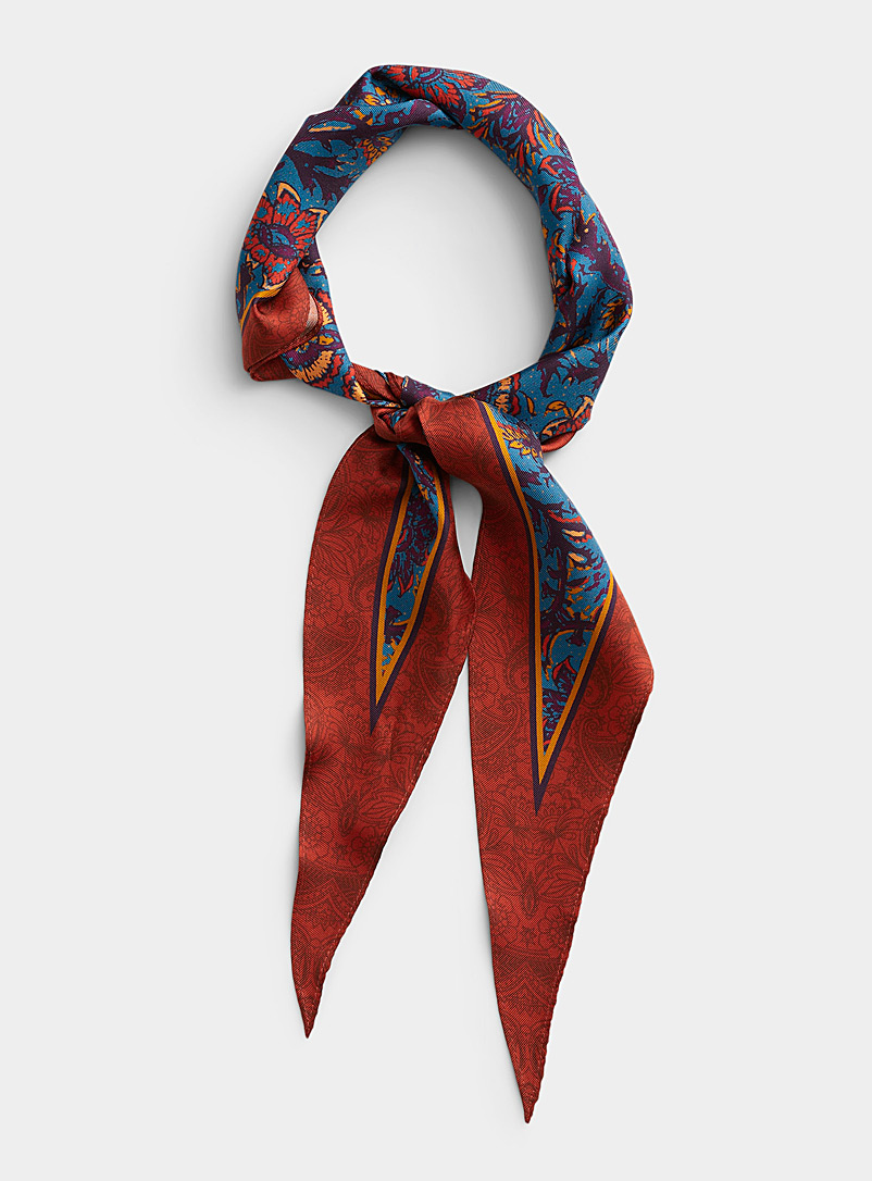 Le 31 Teal Colourful bouquet tie scarf for men