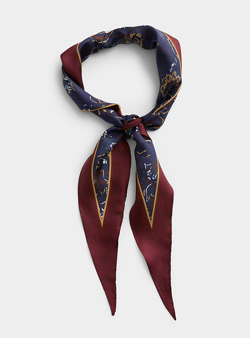 Le 31 Patterned Blue Colourful bouquet tie scarf for men