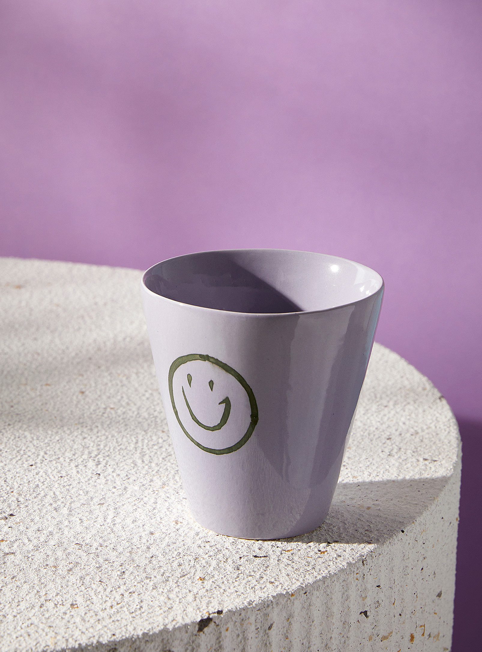 Simons Maison Smiley Face Glass In Purple