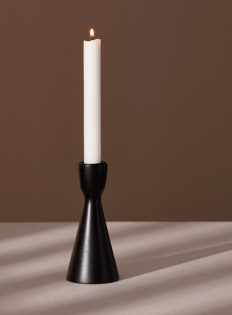Simons Maison Black Curvy wooden candleholder
