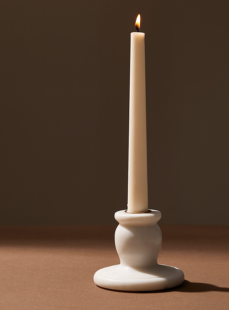 Simons Maison Ivory White Genuine marble candle holder