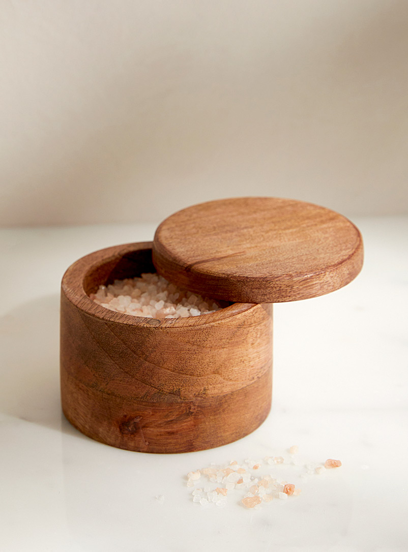 Simons Maison: La main de sel bois de manguier Brun clair