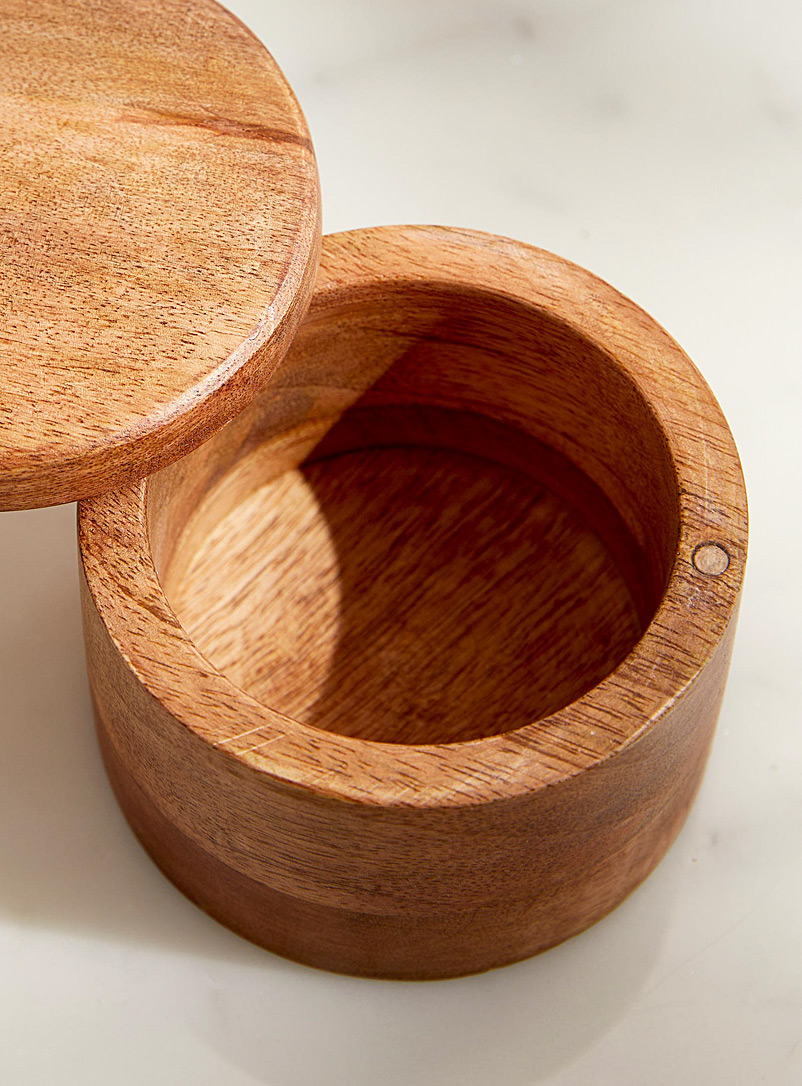 Simons Maison: La main de sel bois de manguier Brun clair