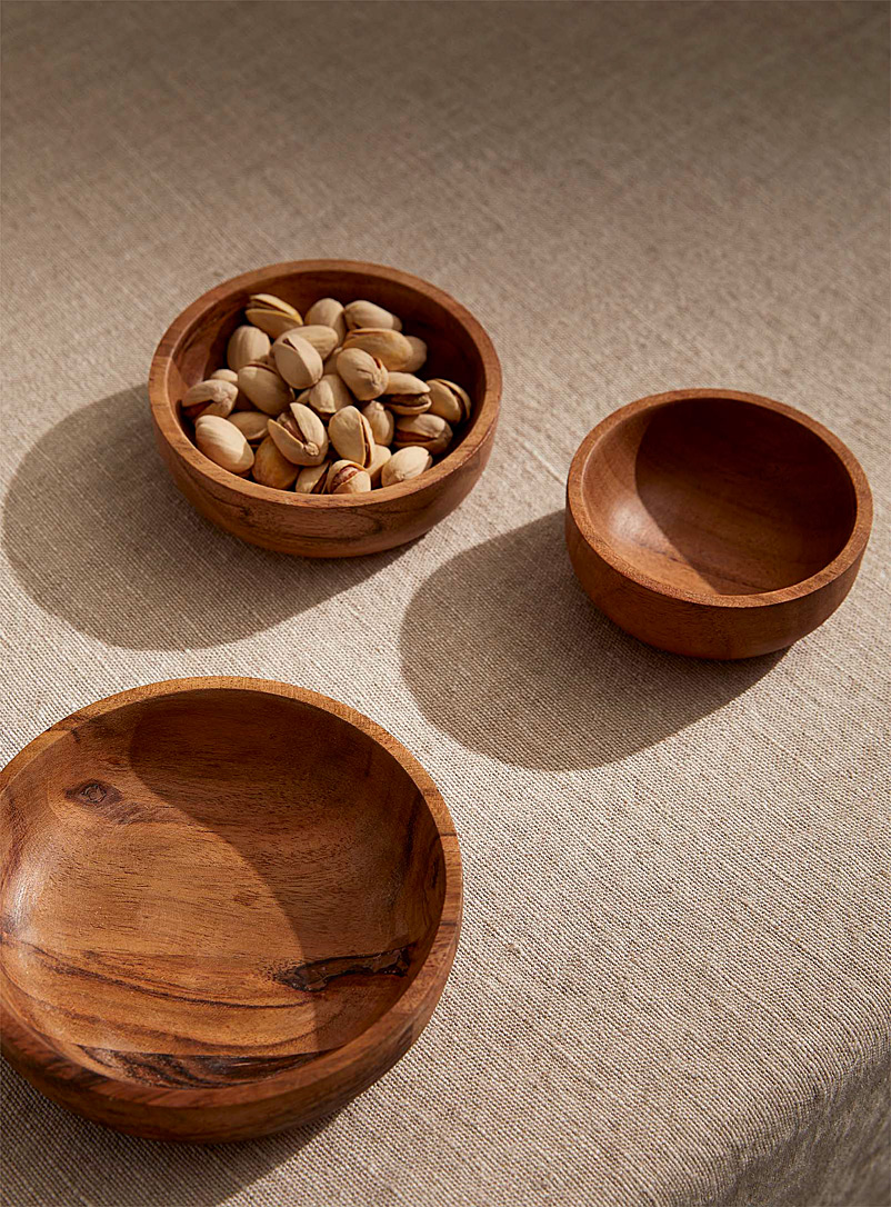 Simons Maison Assorted Small acacia wood bowls Set of 3