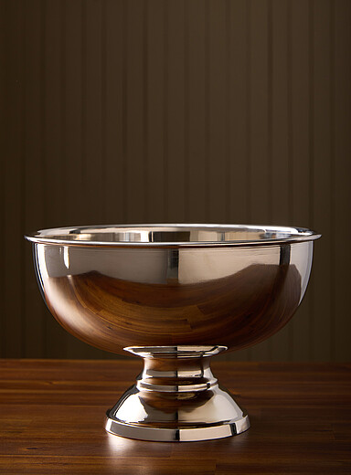 Large metallic cup serving bowl