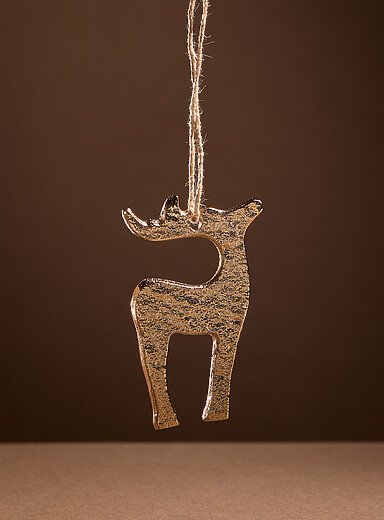 L'ornement renne m&eacute;tal dor&eacute; <b>Collection de No&euml;l</b>