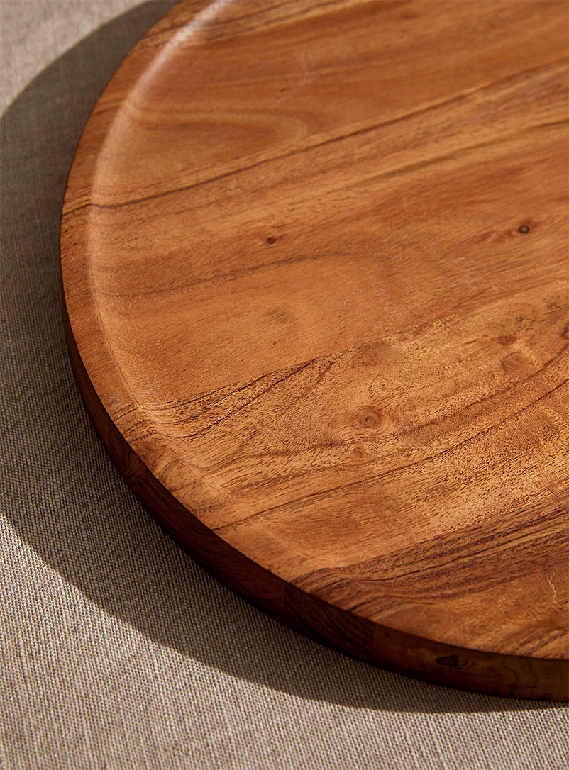 Round wooden serving tray product image 2