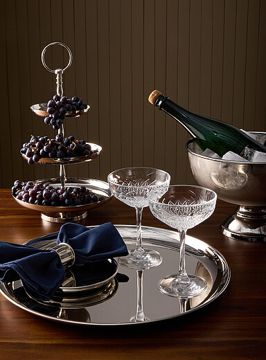 Three-tier metallic cake stand