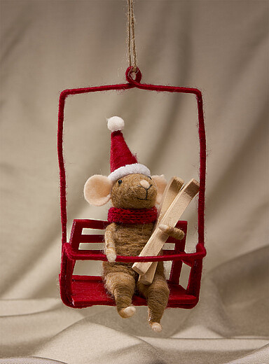 L'ornement souris en ski <b>Collection de No&euml;l</b>