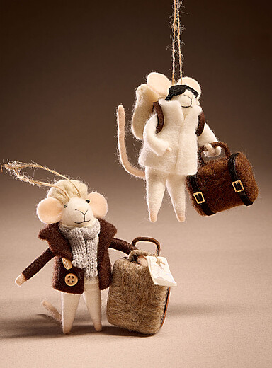 Travelling mouse ornaments Set of 2 <b>Christmas Collection</b>